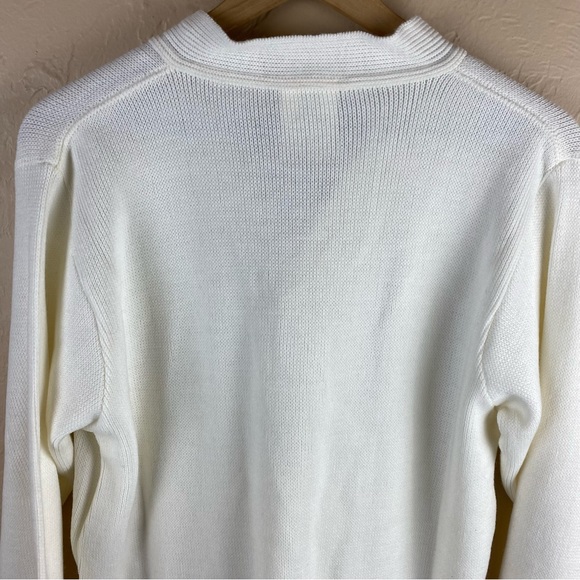 Vintage Military Equipment White Cardigan Sweater Great Britain Large - Picture 4 of 9